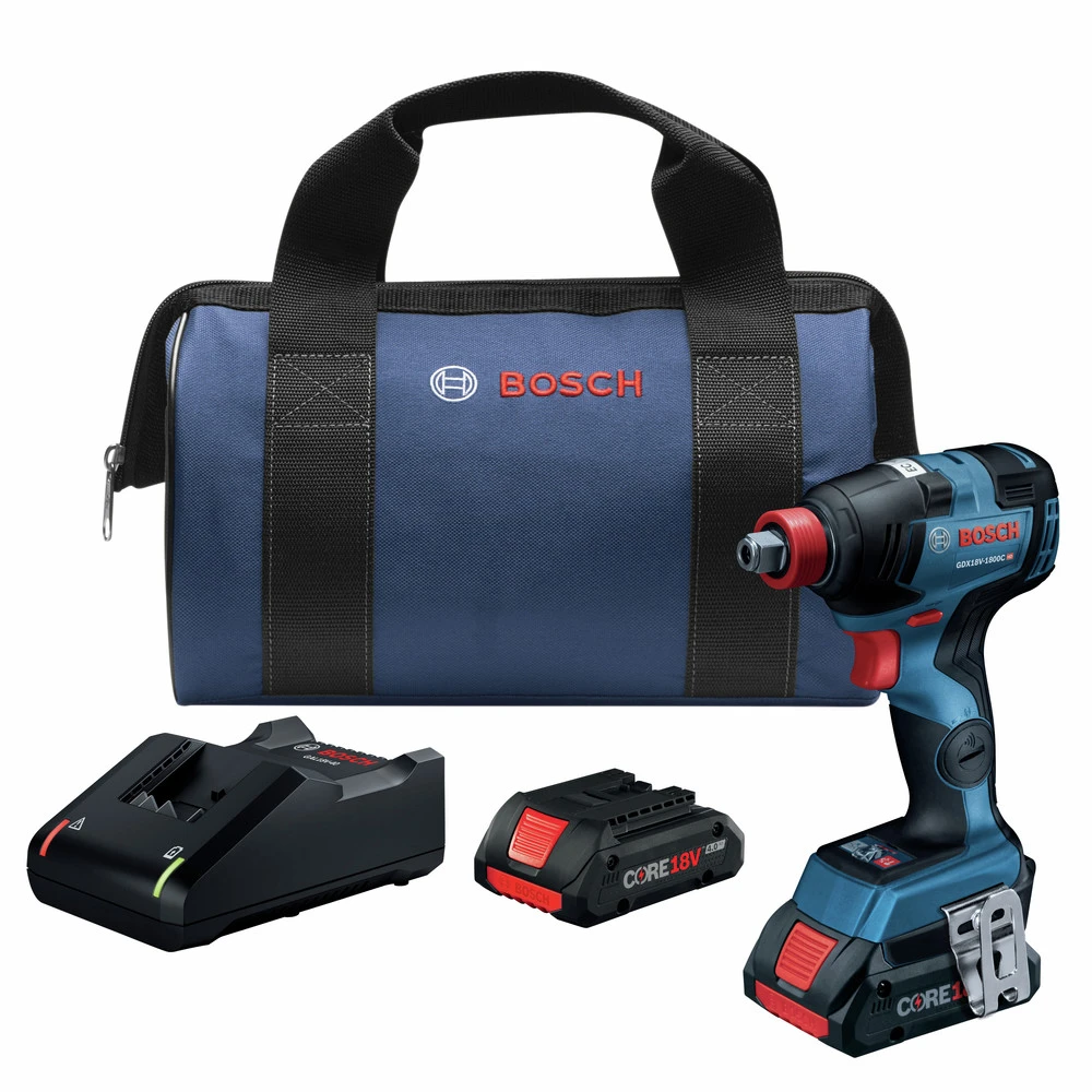 Bosch GDX18V-1800CB25 Freak 18V EC Brushless Connected 1/4 In. And 1/2 In. 2-in-1 Bit/Socket Impact Driver Kit With CORE18V 4.0 Ah Compact Batteries 1 Bosch GDX18V-1800CB25 Freak 18V EC Brushless Connected 1/4 In. And 1/2 In. 2-in-1 Bit/Socket Impact Driver Kit With CORE18V 4.0 Ah Compact Batteries