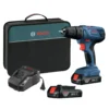 Bosch GSR18V-190B22 18V Compact Lithium-Ion 1/2 In. Cordless Drill/Driver Kit (1.5 Ah)