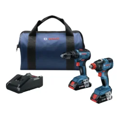Bosch GXL18V-233B25 18V Freak 1/4 In. And 1/2 In. Two-in-One Bit/Socket Impact Driver And 1/2 In. Hammer Drill Driver Combo Kit (4 Ah)