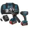 Factory Reconditioned Bosch CLPK222-181-RT 18V 4.0 Ah Cordless Lithium-Ion Brute Tough Hammer Drill And Hex Impact Driver Combo Kit