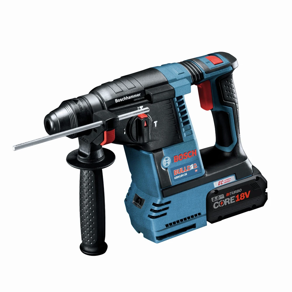 Factory Reconditioned Bosch GBH18V-26K24A-RT Bulldog 18V Brushless Lithium-Ion 1 In. Cordless SDS-Plus Rotary Hammer Kit With 2 Batteries (8 Ah) 2 Factory Reconditioned Bosch GBH18V-26K24A-RT Bulldog 18V Brushless Lithium-Ion 1 In. Cordless SDS-Plus Rotary Hammer Kit With 2 Batteries (8 Ah) - Image 2