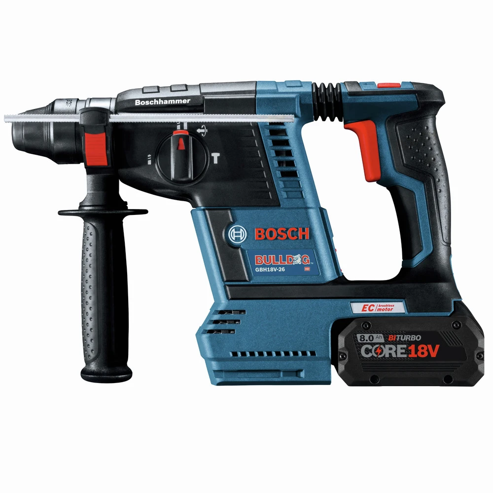 Factory Reconditioned Bosch GBH18V-26K24A-RT Bulldog 18V Brushless Lithium-Ion 1 In. Cordless SDS-Plus Rotary Hammer Kit With 2 Batteries (8 Ah) 3 Factory Reconditioned Bosch GBH18V-26K24A-RT Bulldog 18V Brushless Lithium-Ion 1 In. Cordless SDS-Plus Rotary Hammer Kit With 2 Batteries (8 Ah) - Image 3