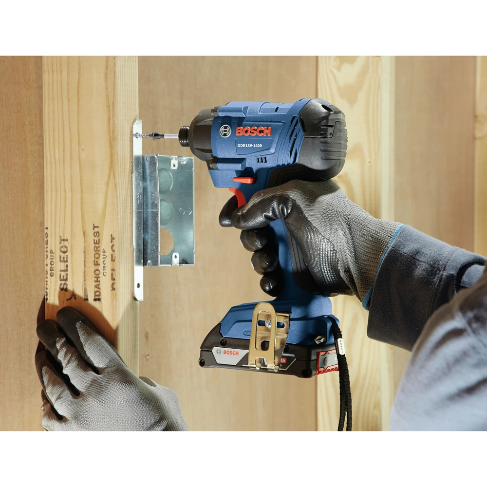 Factory Reconditioned Bosch GDR18V-1400B12-RT 18V Compact Lithium-Ion 1/4 In. Cordless Hex Impact Driver Kit (2 Ah) 8 Factory Reconditioned Bosch GDR18V-1400B12-RT 18V Compact Lithium-Ion 1/4 In. Cordless Hex Impact Driver Kit (2 Ah) - Image 8