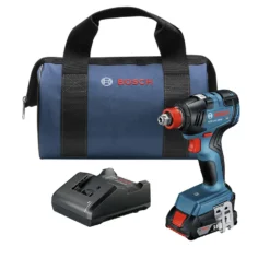 Factory Reconditioned Bosch GDX18V-1800B12-RT 18V EC Brushless Lithium-Ion 1/4 In. And 1/2 In. Cordless 2-in-1 Bit/Socket Impact Driver Kit (2 Ah)