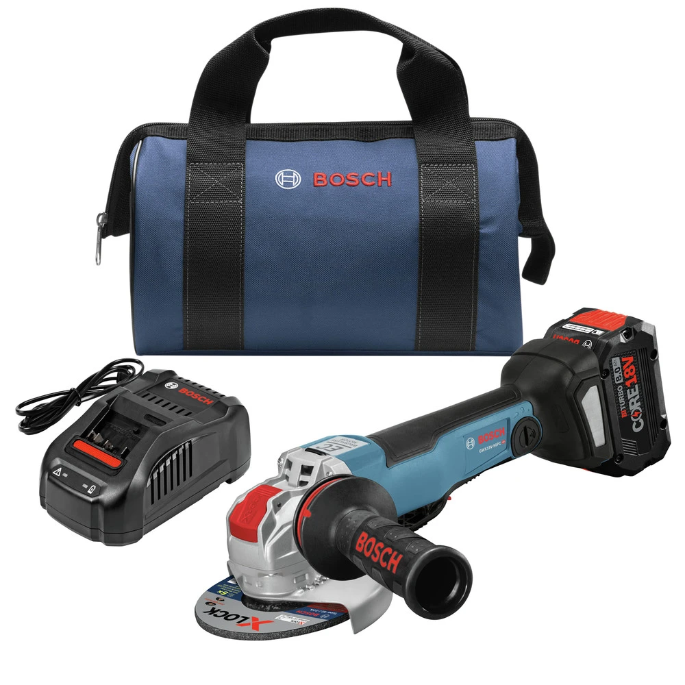 Factory Reconditioned Bosch GWX18V-50PCB14-RT 18V X-LOCK Brushless Lithium-Ion 4-1/2 - 5 In. Cordless Angle Grinder Kit (8 Ah) 1 Factory Reconditioned Bosch GWX18V-50PCB14-RT 18V X-LOCK Brushless Lithium-Ion 4-1/2 - 5 In. Cordless Angle Grinder Kit (8 Ah)