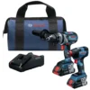 Factory Reconditioned Bosch GXL18V-224B25-RT 18V Brute Tough Connected-Ready EC Brushless Li-Ion 1/2 In. Cordless Hammer Drill Driver / 1/4 / 1/2 In. 2-In-1 Impact Driver Combo Kit (4 Ah)