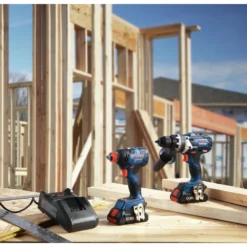 Factory Reconditioned Bosch GXL18V-224B25-RT 18V Brute Tough Connected-Ready EC Brushless Li-Ion 1/2 In. Cordless Hammer Drill Driver / 1/4 / 1/2 In. 2-In-1 Impact Driver Combo Kit (4 Ah) -Bosch Sales Shop bshrgxl18v 224b25 rt e