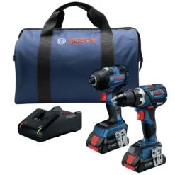 Factory Reconditioned Bosch GXL18V-238B25-RT 18V Compact Tough Connected-Ready EC Brushless Lithium-Ion 1/2 In. Cordless Drill Driver / 1/4 In. Hex Impact Driver Combo Kit With 2 Batteries (4 Ah)