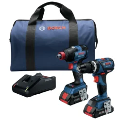 Factory Reconditioned Bosch GXL18V-251B25-RT 18V Lithium-Ion Brushless Freak 1/4 In. And 1/2 In. 2-in-1 Bit/Socket Impact Driver / 1/2 In. Hammer Drill Driver Combo Kit (4 Ah)