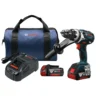 Factory Reconditioned Bosch HDH183-01-RT 18V 4.0 Ah EC Cordless Li-Ion Brushless Brute Tough 1/2 In. Hammer Drill Driver Kit